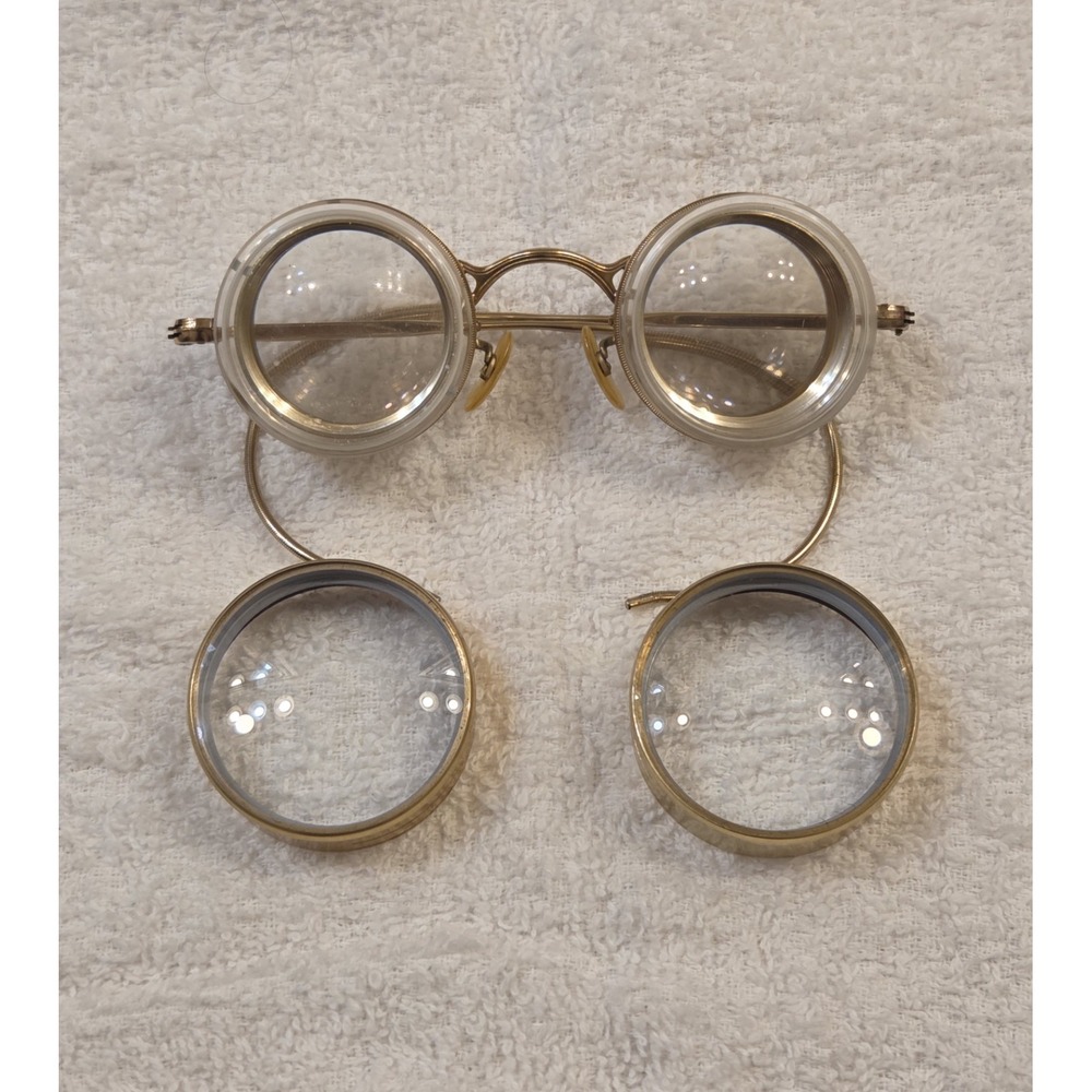 Incredible Antique Shuron 12K GF Surgeon Doctor Jewelers Glasses +3 C. 1890-1910 - Picture 11 of 13